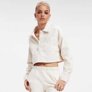 NWT Good American Cropped Polo Shirt